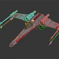 X Wing Starfighter Model With Detailed Engines Cockpit And Red Markings For Space Exploration