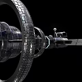 Futuristic Space Station Structure With Transparent Modules Antennas And Solar Panels 3d model