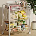 Wire Storage Shelf Organizing Lay's Chips Corn Flakes Canned Goods And Snack Boxes In Kitchen 3d model