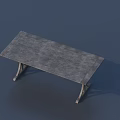 Smooth Wooden Table With Rectangular Tabletop And Simple Sturdy Legs Design 3d model