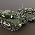 Two Green Military Tanks With Cross Insignia And Armored Exterior Design