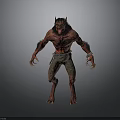 Horned Demon 3D Character Model With Muscular Body Sharp Claws And Red Skin