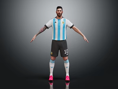 Modern man Messi football star star 3d model