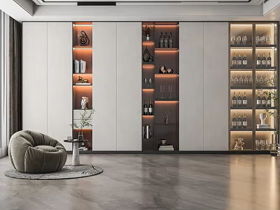 Modern Wine Cabinet Decorative Cabinet 3d model