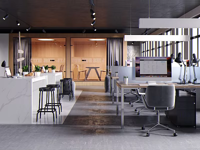 Modern Public Office Area Office Space Office Desk Meeting Room 3d model