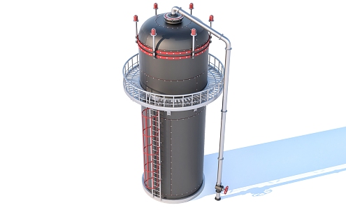 Industrial Equipment Reaction Furnace Storage Tank Plant Equipment 3d model