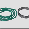 Green Flexible Hose And Silver Metal Coil In Coiled Form For Multiple Applications