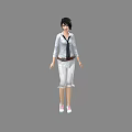 Stylish Game And Movie Character With Short Hair White Shirt Pants Tie And Pink Shoes