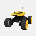 Yellow And Black Functional Vehicle With Large Wheels And Antenna For Exploration