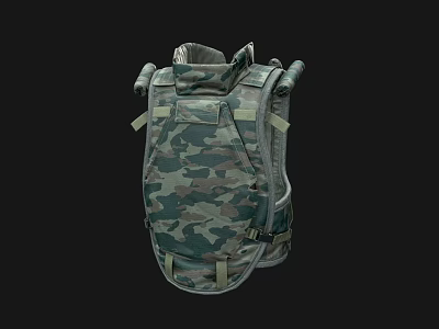 Camouflage Utility Vest With Adjustable Straps And Multiple Pockets For Daily Use 3d model