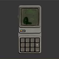 Casio Vintage Electronic Calculator With Green Screen And Gray Buttons Design