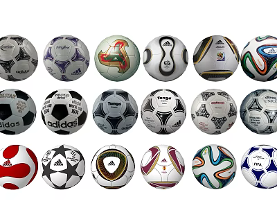 Various Designs Soccer Balls With Different Brands For Training Match Sports Equipment 3d model