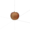Fresh Healthy Ripe Red and Yellow Striped Apple Isolated on Green Background
