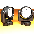 Black Double Decorative Stage Lights With Round Lamp Heads And Sturdy Base Design
