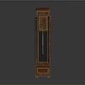Classic Wooden Grandfather Clock With Ornate Carvings Glass Panels And Brass Accents