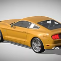 Yellow Ford Mustang Two Door Sports Car Modern Exterior Design With Sleek Body