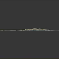 Detailed 3D Island Terrain Model With Blue Water Surroundings And Gray Background