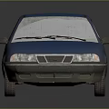 Blue Sedan 3D Model Car With Detailed Exterior And Shiny Surface
