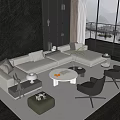 Modern Sofa Coffee Table Combination Sofa Coffee Table 3d model