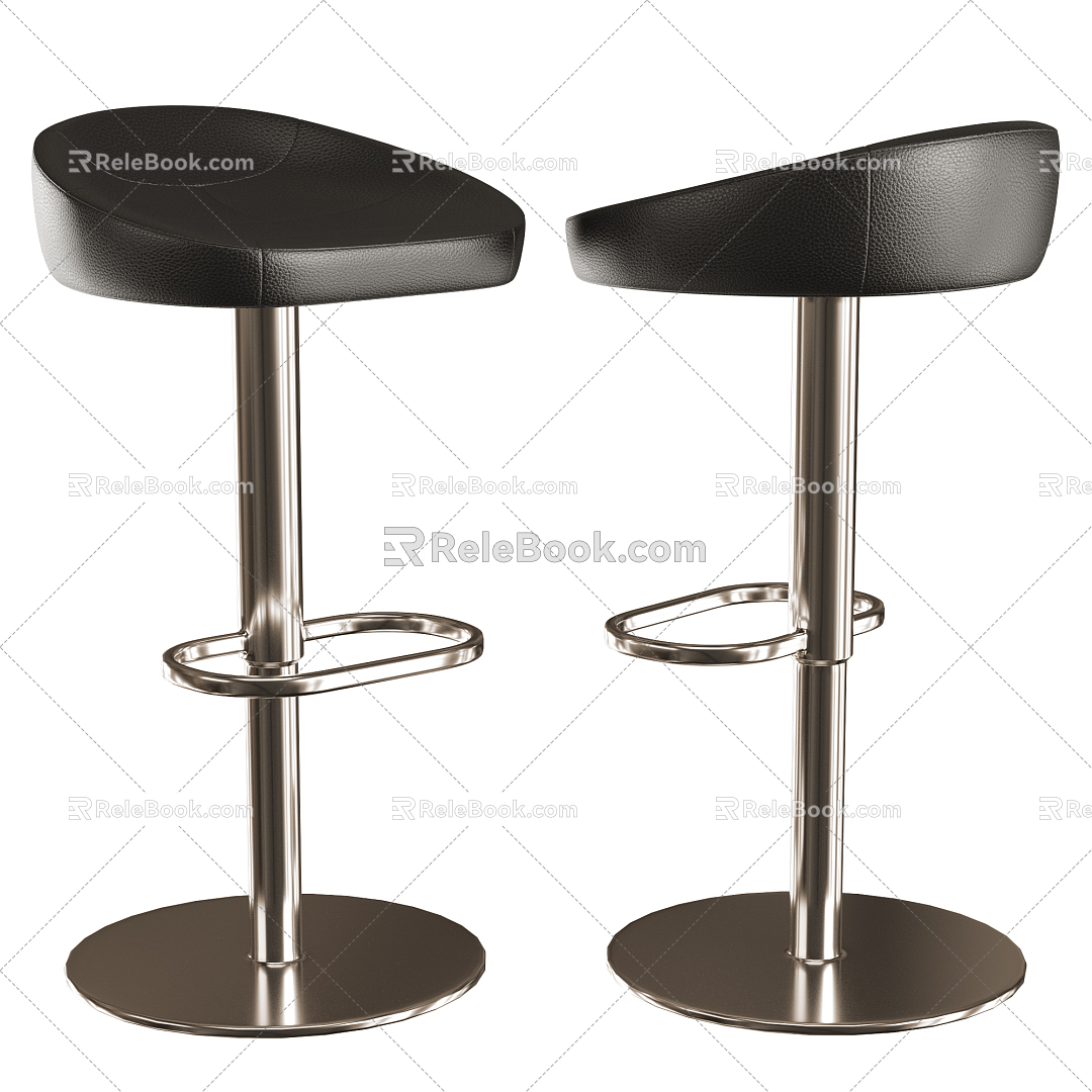 Modern Bar Stool Leather Bar Stool 3d model