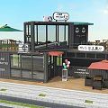 Vintage Handcrafted Container Structure With Glass Windows Terrace And Outdoor Dining Area