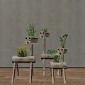 Decorative Wooden Garden Planters Featuring Animal Face Design Various Plants And Different Heights