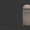 Gray Cylindrical Household Trash Can With Black Rope And Simple Design
