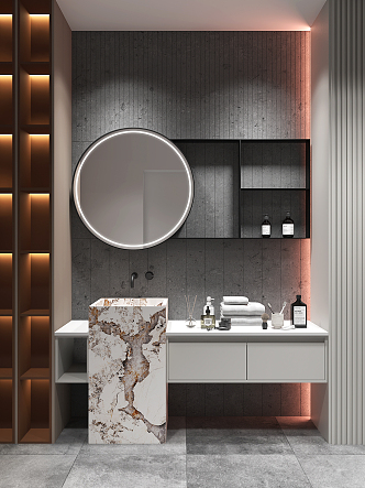 modern sink bathroom cabinet 3d model