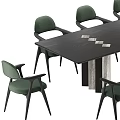 Miloti Minotti Dining Table and Chair Combination 3d model
