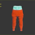 Orange Loose Fit Sweatpants Featuring White Elastic Waistband For Comfortable Daily Wear