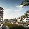 Modern Office Building Multi-storey Office Building School 3d model