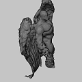 Detailed Game Movie Character Statue Featuring Muscular Build And Spread Wings