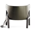 Elegant Luxury Green Leather Accent Chair With Wooden Frame And Knitted Throw