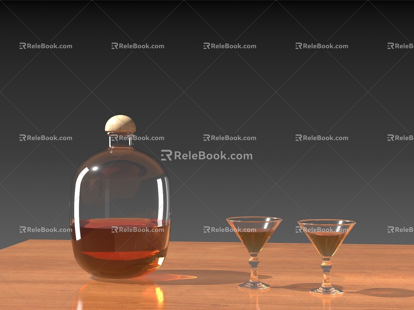 Wine Wine Wine Cocktail Glass Wine Bottle 3d model