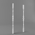 Elegant White Decorative Balustrade With Classical Carved Patterns And Ornate Details 3d model