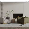 Modern Casual Sofa Combination Single Sofa 3d model