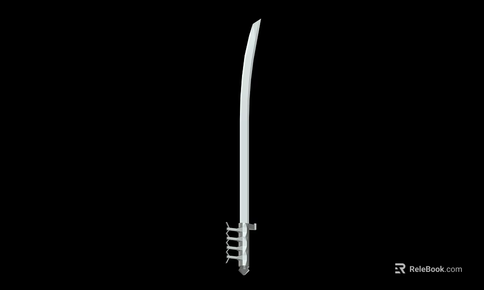 Traditional Japanese Katana Sword With Sharp Blade And Metal Hilt Design 3d model 