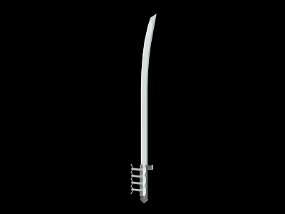 Traditional Japanese Katana Sword With Sharp Blade And Metal Hilt Design 3d model