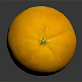 Fresh Ripe Vibrant Yellow Orange With Smooth Shiny Surface On Dark Background Close Up View