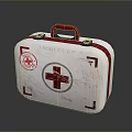 Portable MEDICORP First Aid Kit With Red Cross And Red Handle White Case