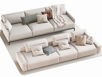 Double sofa Multi-person sofa Corner sofa 3d model