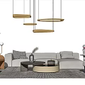 Light Luxury Sofa Coffee Table Combination 3d model
