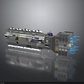 Futuristic Space Station Model with Detailed Exterior and Reflective Surface