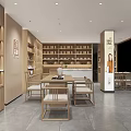 Modern Specialty Store Exterior With Glass Facade Wooden Frames And Interior Product Displays