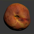 Fresh Ripe Juicy Peach With Vibrant Orange Red Yellow Smooth Skin Isolated On Dark Background
