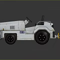 White Open Top Small Utility Vehicle With Two Black Seats And Front Grille