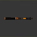 Modern Tactical Pistol With Black Orange Striped Pattern And Ergonomic Grip