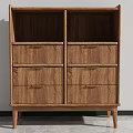 Modern Wooden Chest of Drawers With Multiple Storage Drawers And Open Upper Compartments