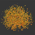 Vibrant Autumn Orange Yellow Falling Leaves Scattered On Dark Background