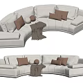 Modern Multiplayer Sofa Multiplayer Curved Sofa 3d model